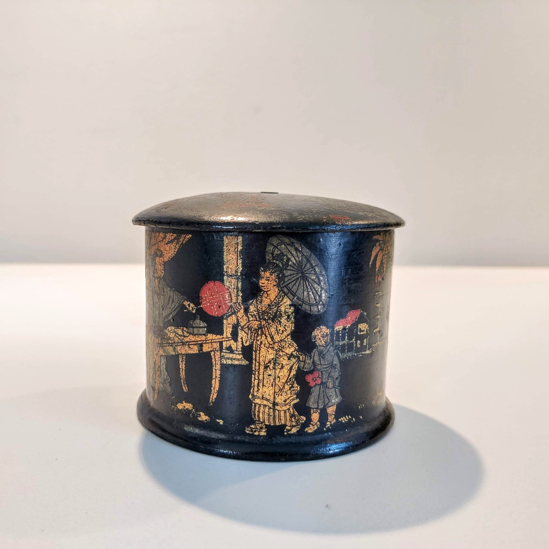 Antik garnholder med japanske motiver - Billede 2