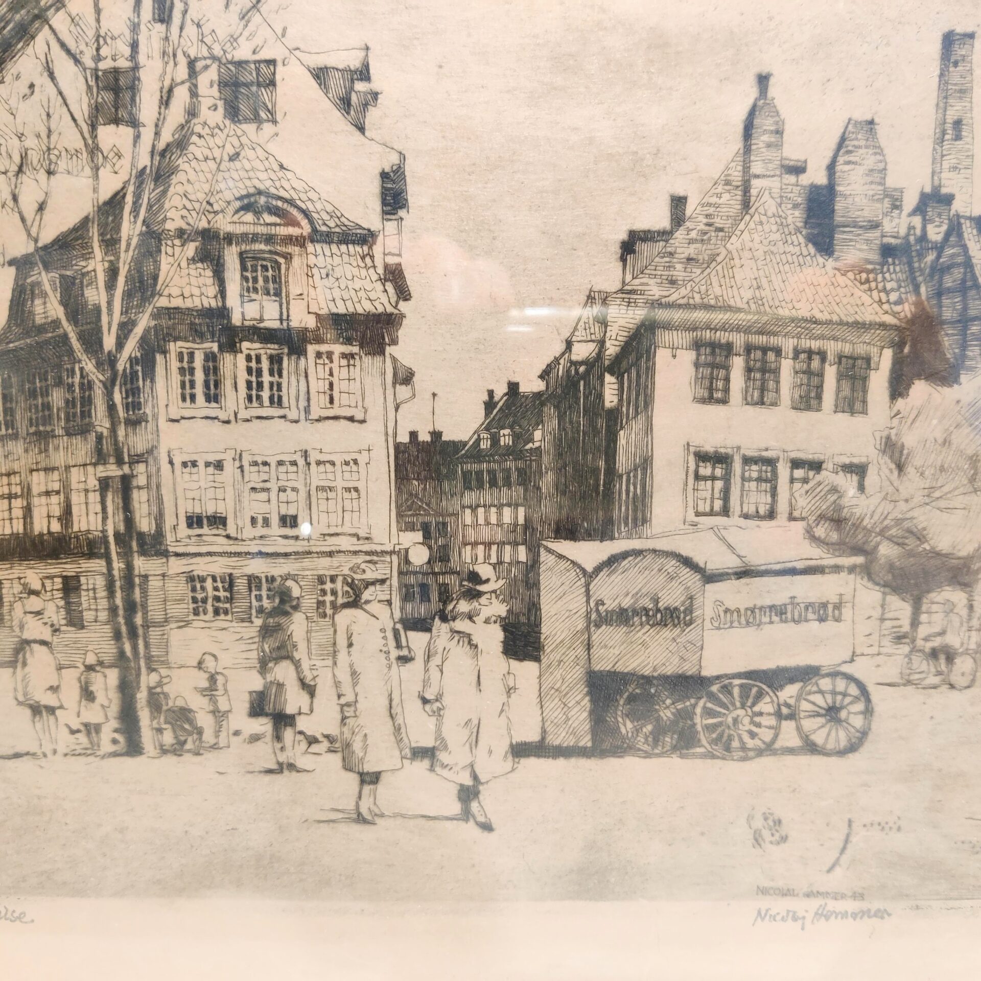 Radering af Nicolaj Hammer: "Nyhavn huse, 1943" - Billede 4
