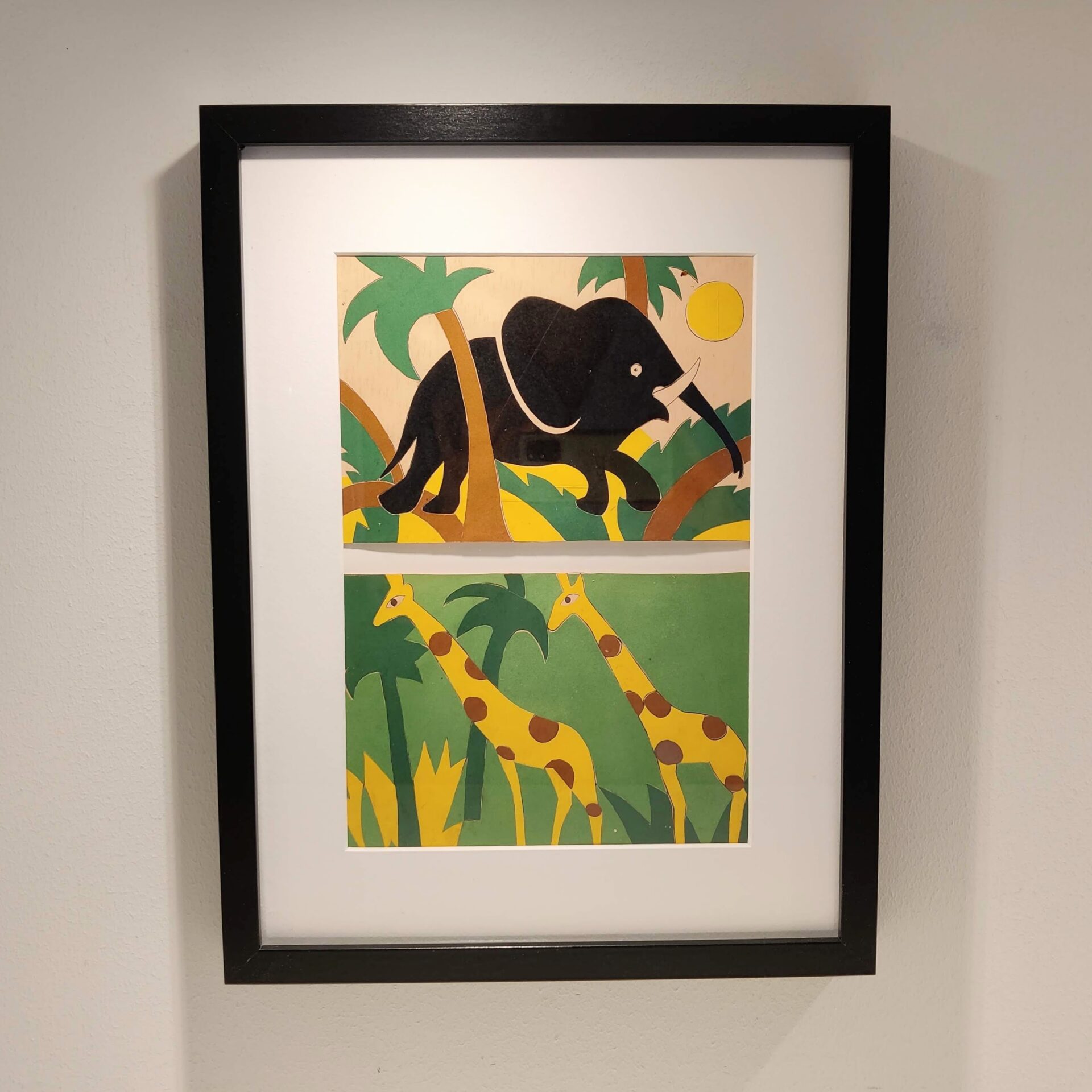 Hans Scherfig klip med vilde dyr - elefant og giraffer